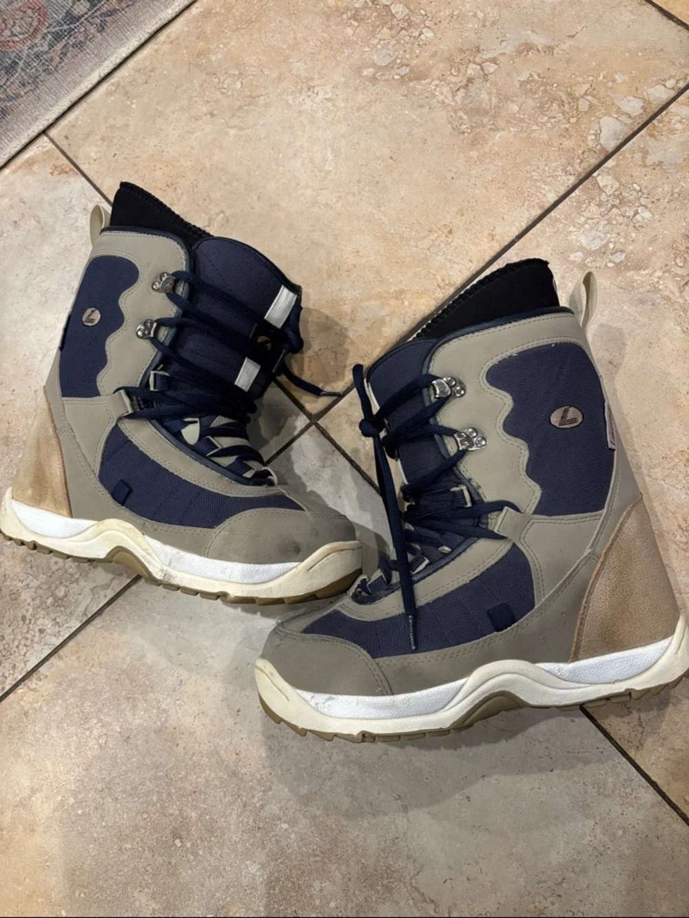 Men's Navy and Gray Insulated Rain & Snow Boots